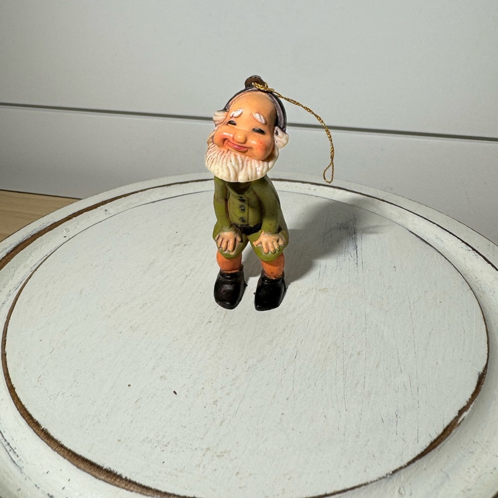 Vintage Gnome Ornament Plastic Japan?